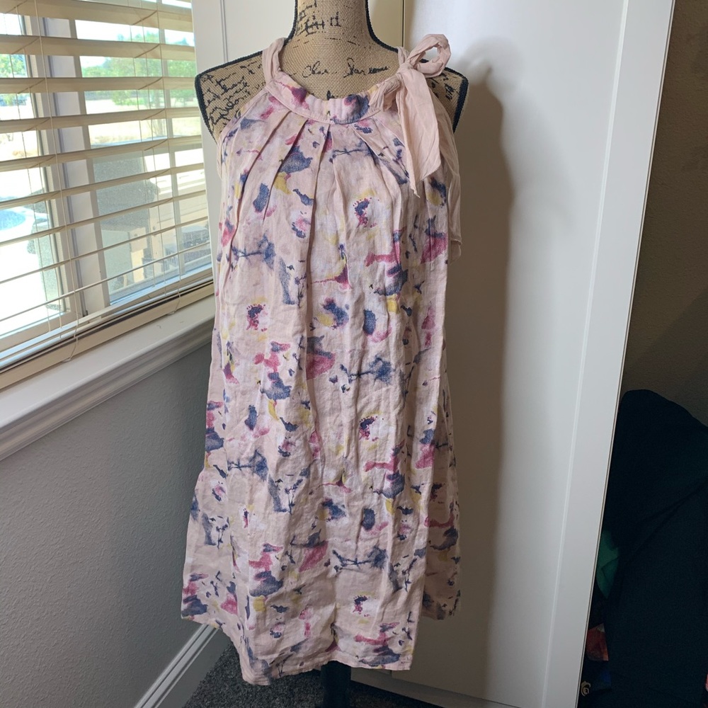 Bellambia 100% Linen Floral Parachute Dress